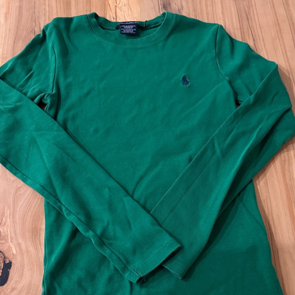 Polo by Ralph Lauren Classic Green Long Sleeve Tee M